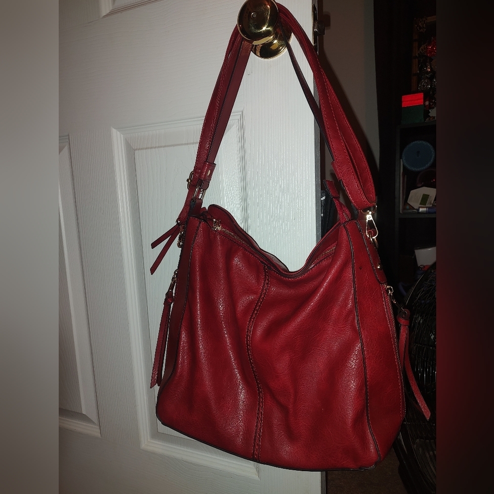 Elegant Deep Red Women's Handbag